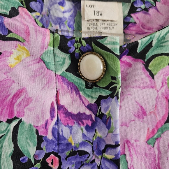 Vintage Jenny Floral Print Satin Blouse - Picture 4 of 7